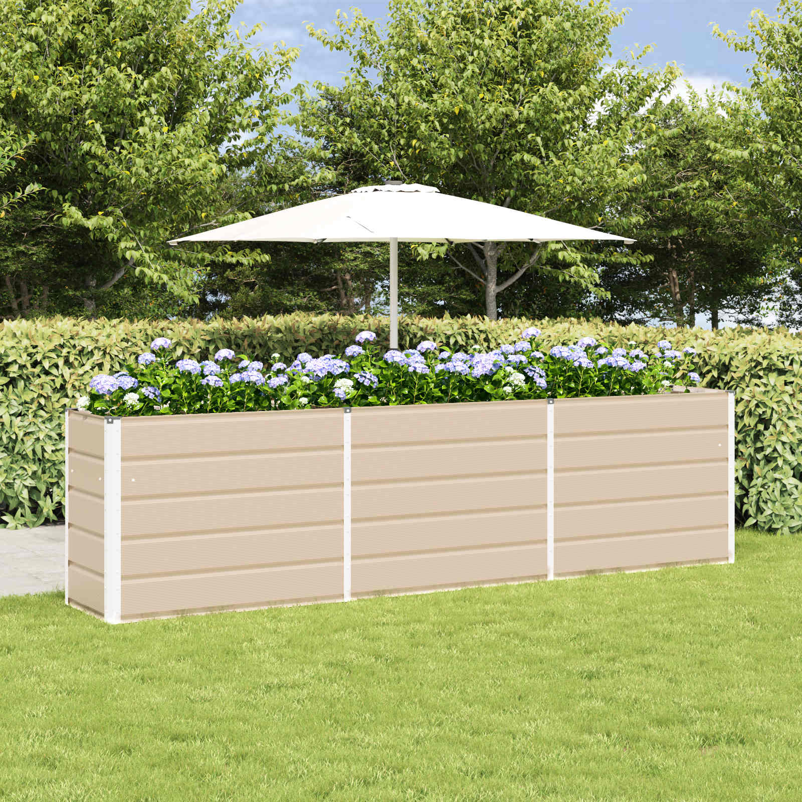 Floreira ivory 290 x 50 x 75 cm aço galvanizado