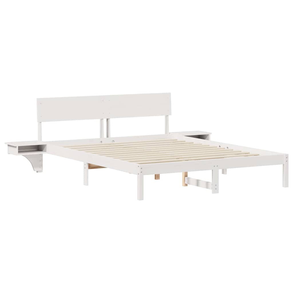 Estrutura da cama com cabeceira branco 160 x 200 cm