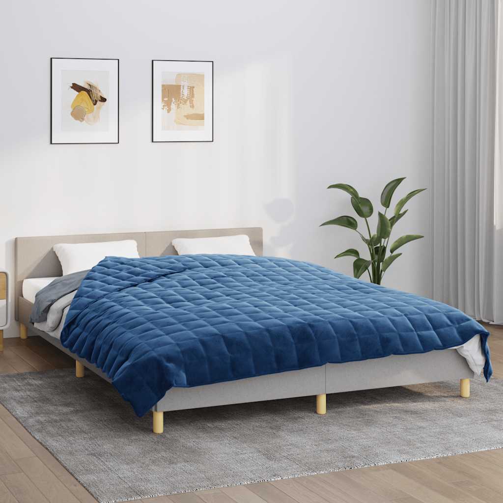 Manta pesada 11 kg 220x235 cm tecido azul