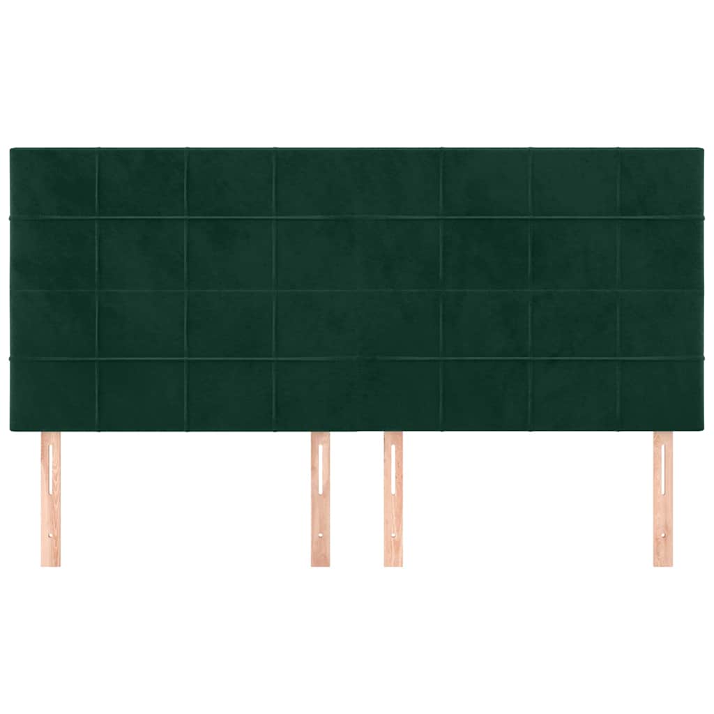 Cabeceira verde escuro 200x5x118/128 cm veludo