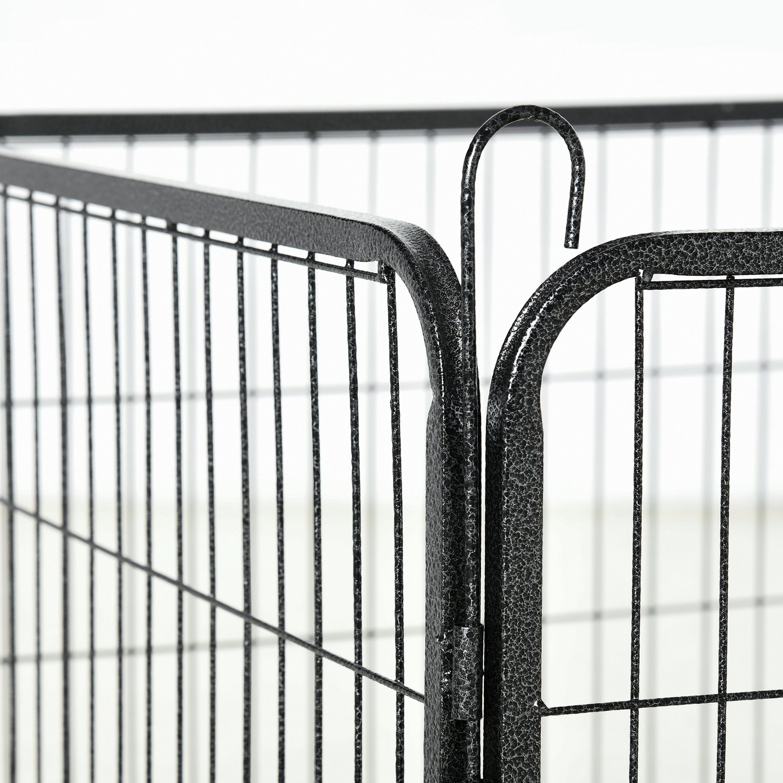 Parque para Cães com 12 Painéis Recinto para Animais de Estimação Modular com 2 Portas 80x60 cm Preto