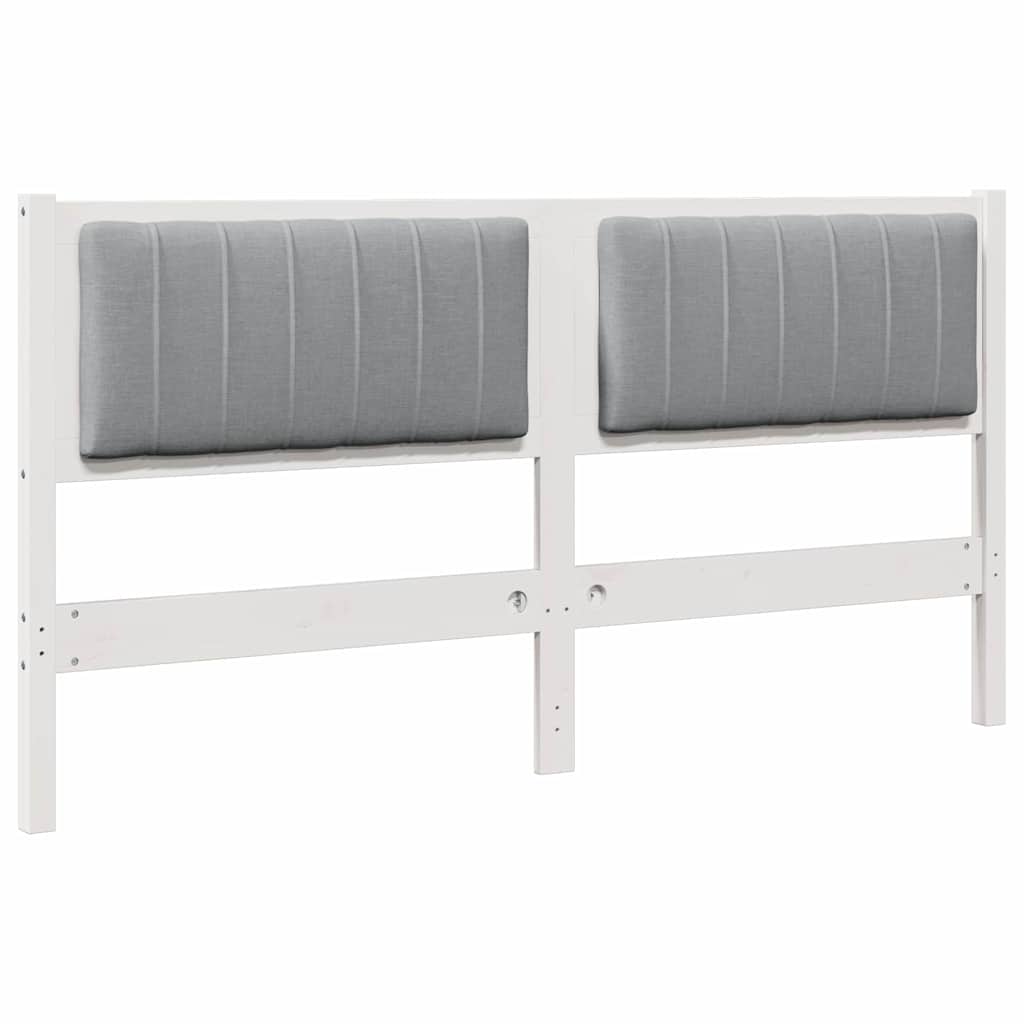 Cabeceira estofada branco 160 cm madeira de pinheiro sólida