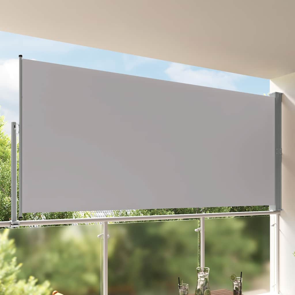 Toldo lateral retrátil para pátio 160x300 cm cinzento
