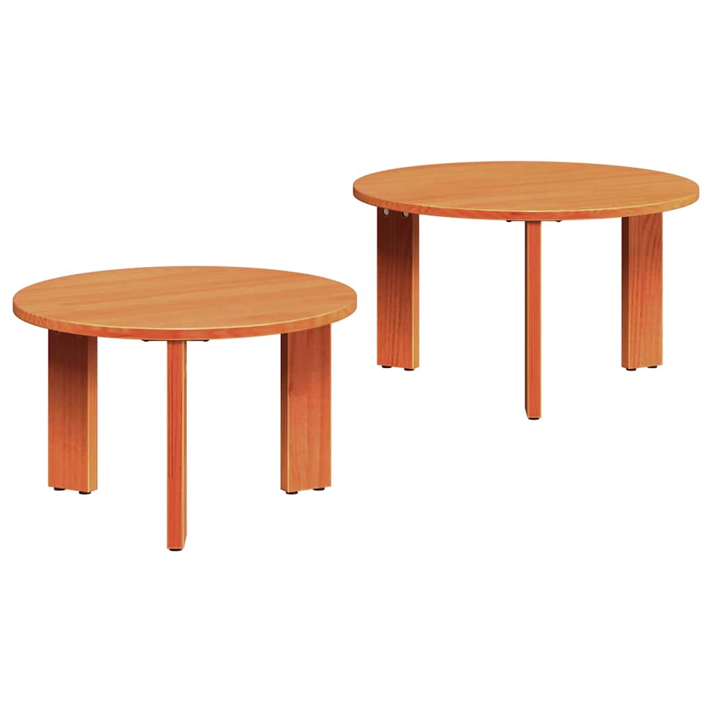 Mesa de centro 2 unid. marrom cera 47,5 x 47,5 x 27 cm