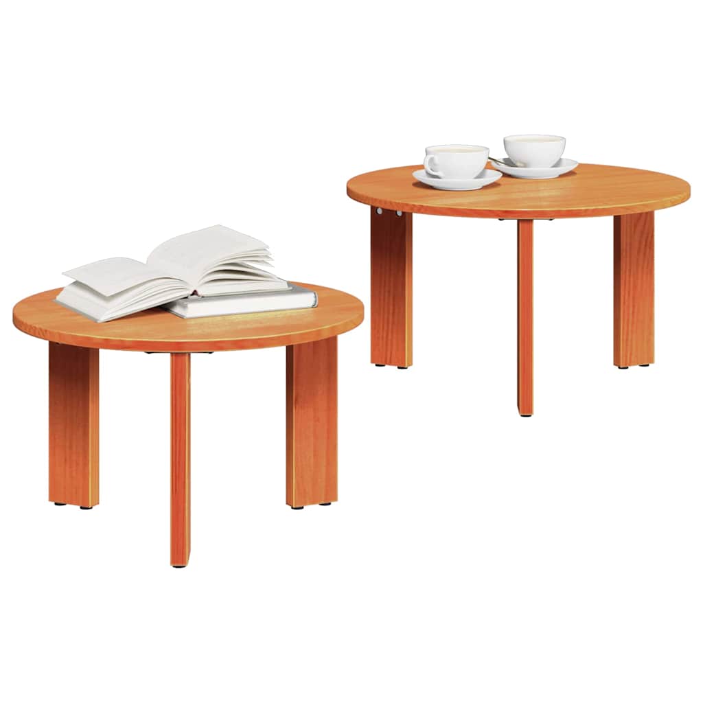 Mesa de centro 2 unid. marrom cera 47,5 x 47,5 x 27 cm