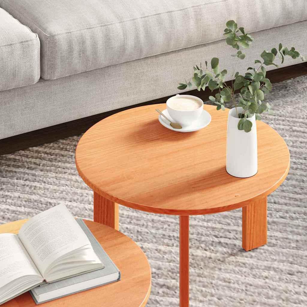 Mesa de centro 2 unid. marrom cera 47,5 x 47,5 x 27 cm