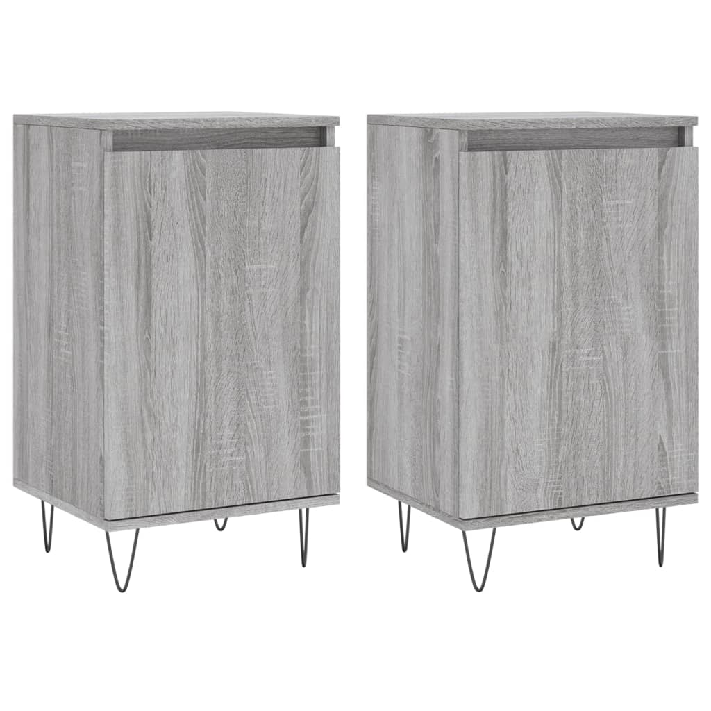 Aparadores 2 pcs 40x35x70 cm derivados madeira cinzento sonoma