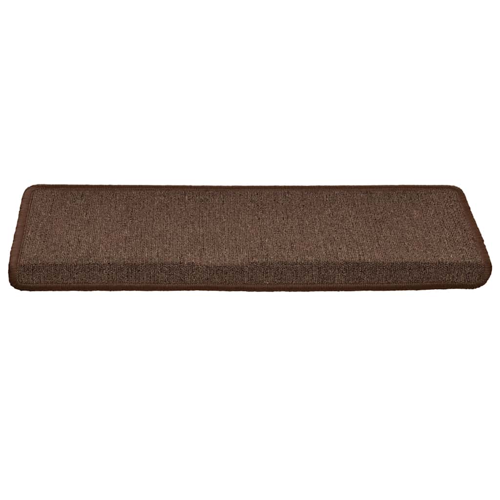 Tapetes de escada 30 peças 65x21x4 cm marrom café com borda retangular