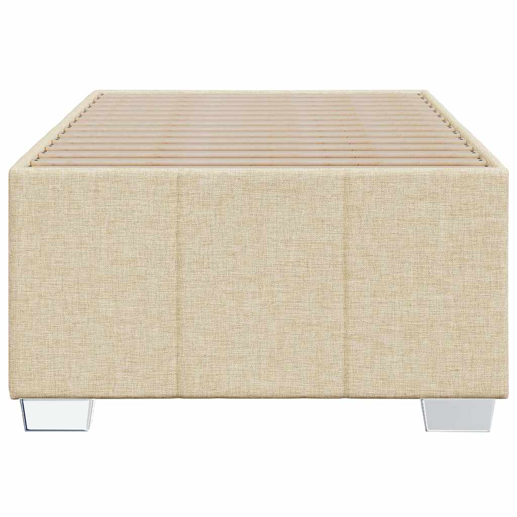 Estrutura de cama sem colchão 100x200 cm tecido cor creme