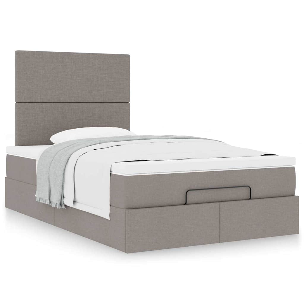 Moldura de cama otomana com tecido cinza 120x200cm