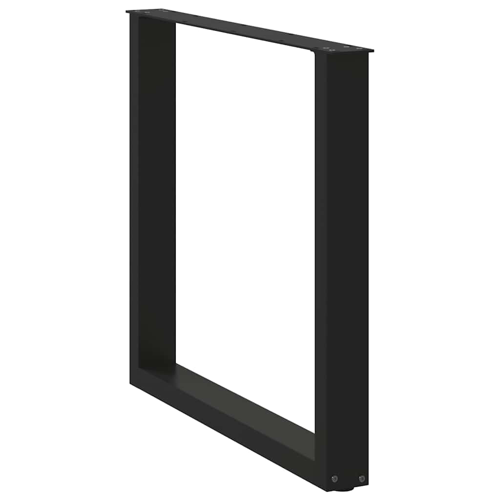 Pés para mesa de jantar em formato de u, 3 peças, preto, 80x(72-73) cm, aço