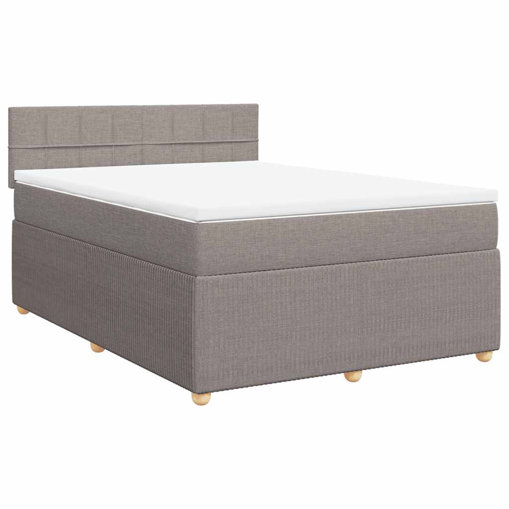 Cama com molas/colchão 140x190 cm tecido castanho-acinzentado