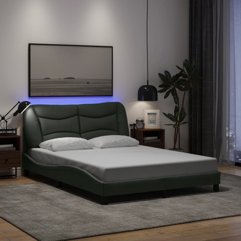 Estrutura de cama com LED sem colchão hvar 120x200 cm tecido
