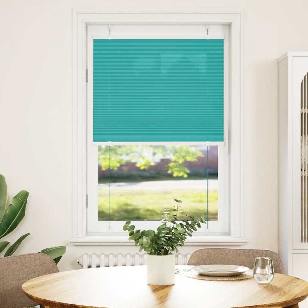 Gasolina verde plissada cega 70x100 cm largura tecido 69,4 cm