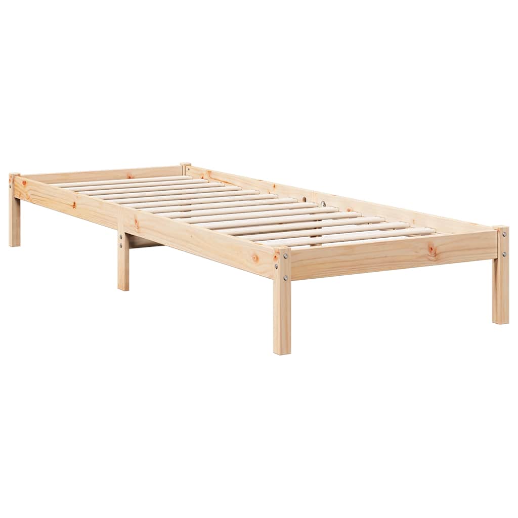 Cama extra longa sem colchão 80x220 cm madeira de pinho maciça