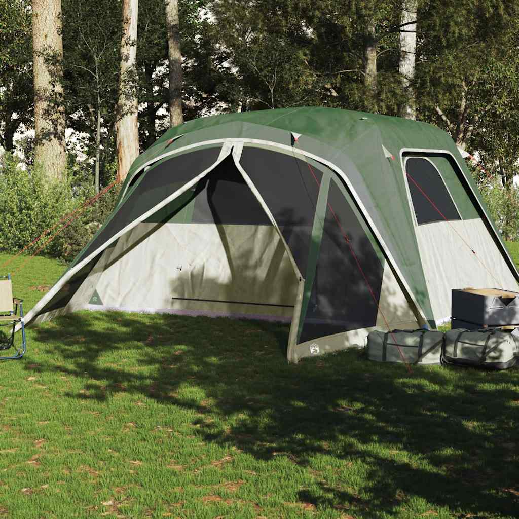 Tenda familiar c/ avançado para 6 pessoas impermeável verde