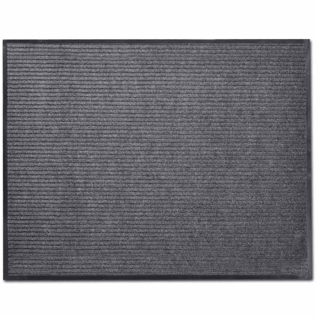 Tapete de porta cinzento 90 x 60 cm PVC
