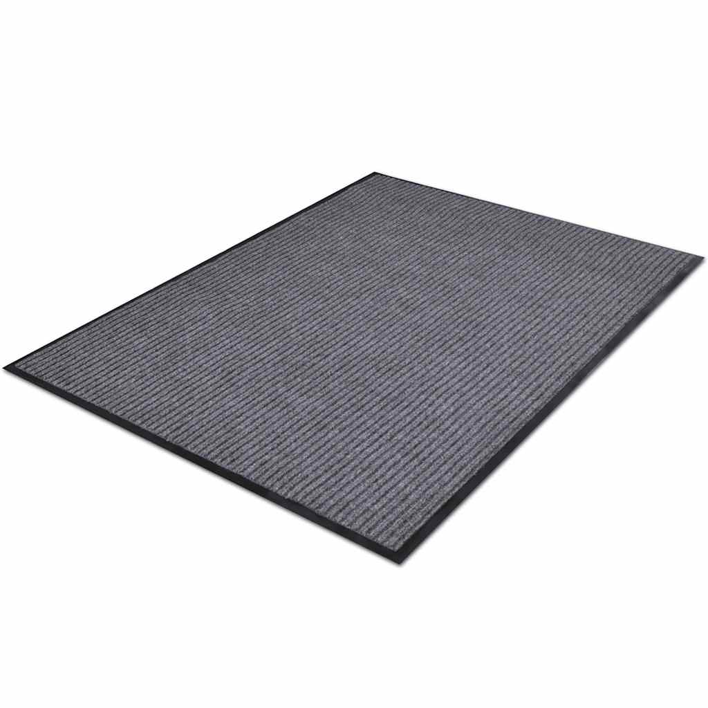 Tapete de porta cinzento 90 x 60 cm PVC