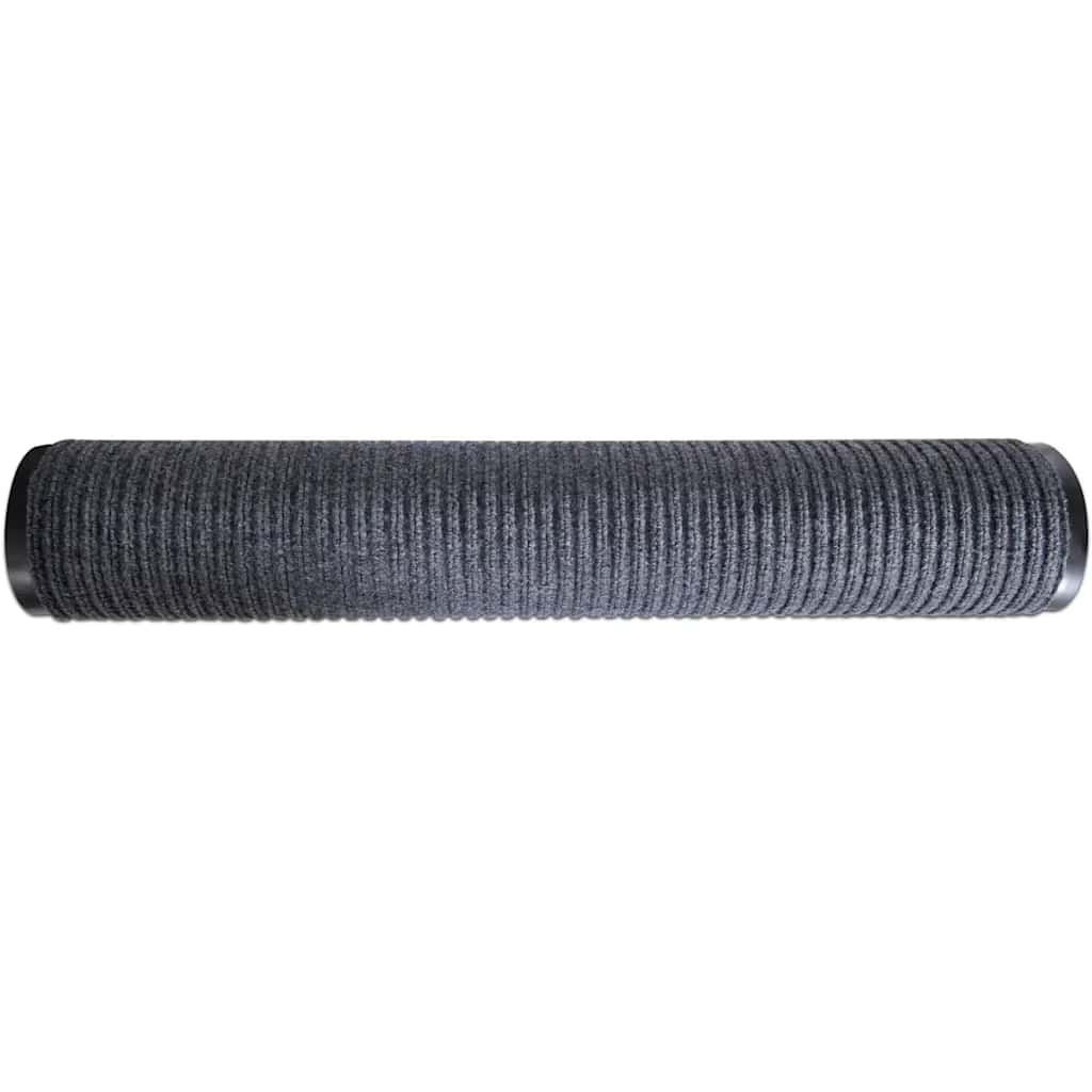 Tapete de porta cinzento 90 x 60 cm PVC