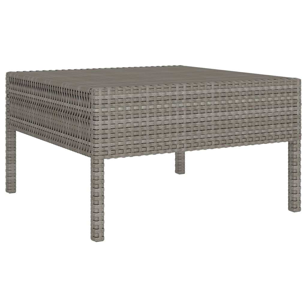 5 Pcs conjunto lounge de jardim c/ almofadões vime PE cinzento