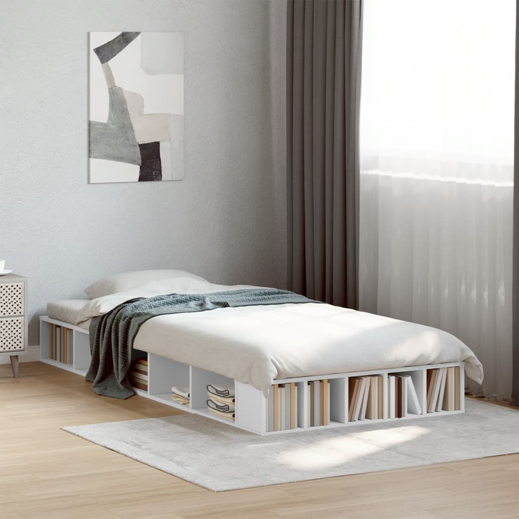 Estrutura de cama 75x190 cm derivados de madeira branco
