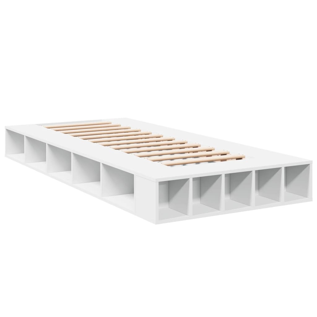 Estrutura de cama 75x190 cm derivados de madeira branco
