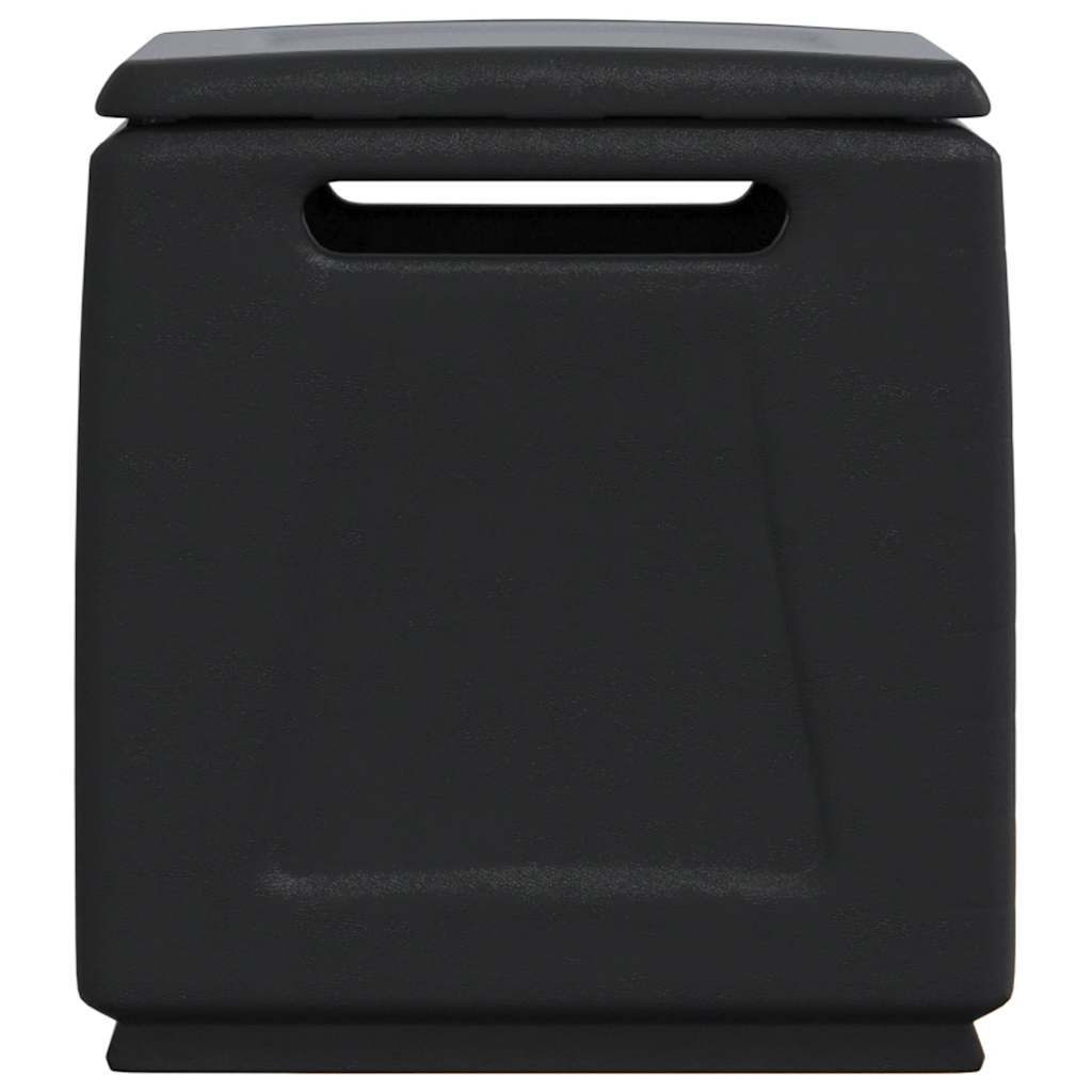 Caixa arrumação p/ jardim 54x53x57 cm 130l cinza-escuro e preto