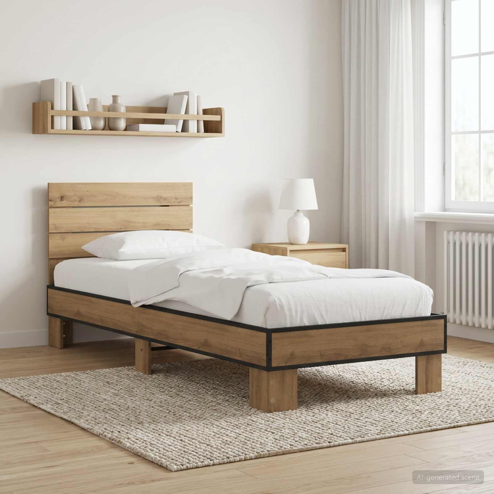 Estrutura de cama com cabeceira carvalho arttisan 80 x 200 cm