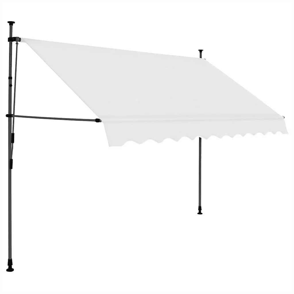 Toldo retrátil manual com LED 250 cm creme