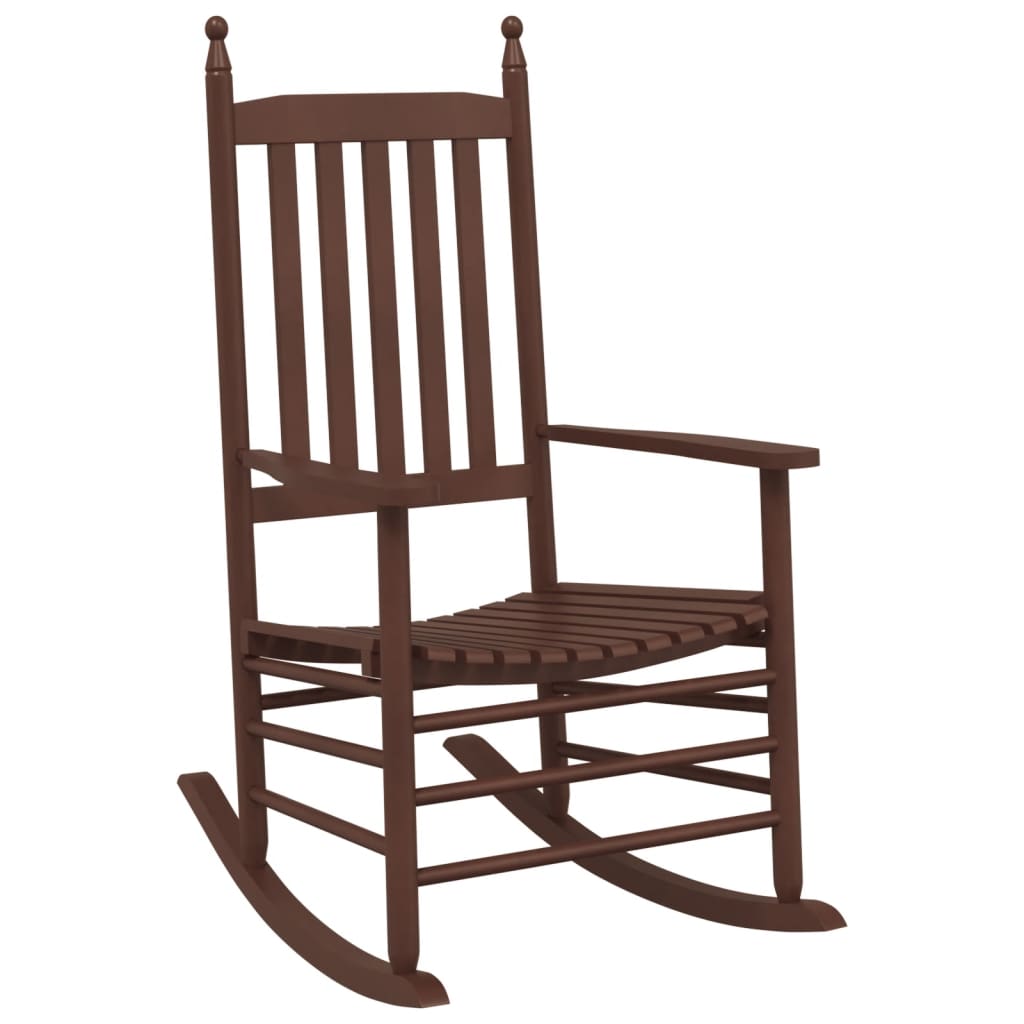 Cadeira de baloiço com mesa dobrável álamo maciço castanho
