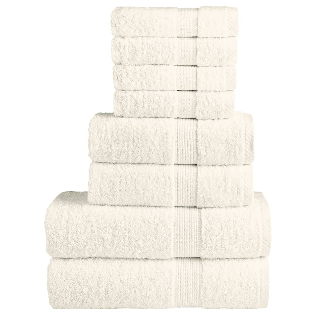 8 Pcs conjunto de toalhas premium solund 600 gsm creme