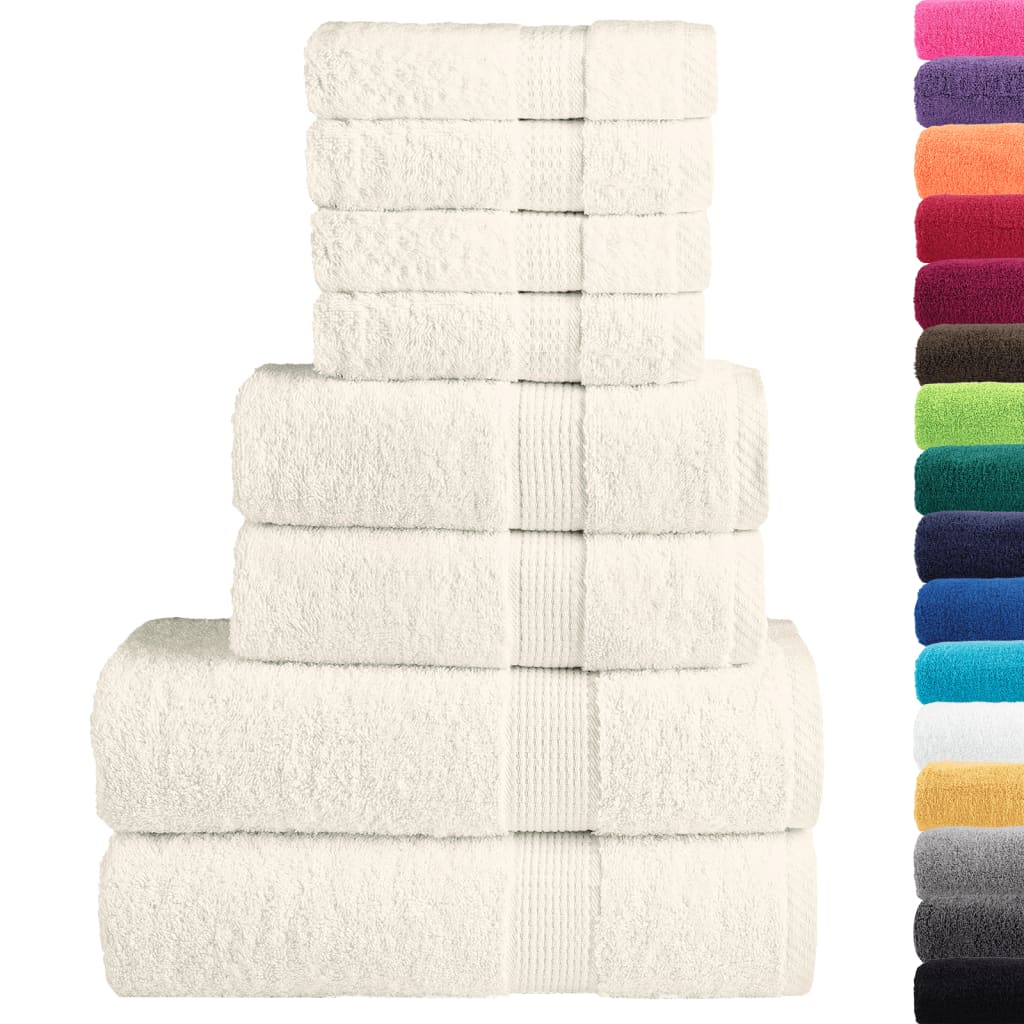 8 Pcs conjunto de toalhas premium solund 600 gsm creme