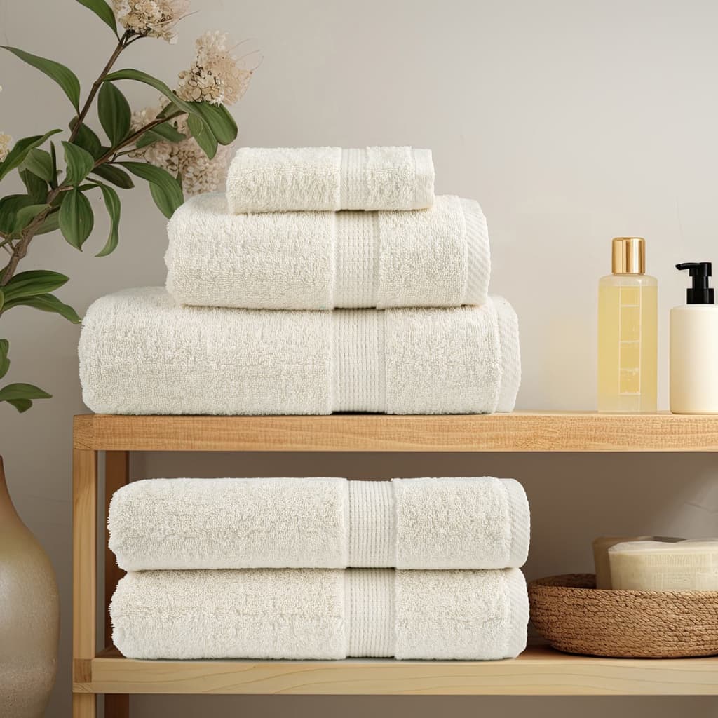8 Pcs conjunto de toalhas premium solund 600 gsm creme