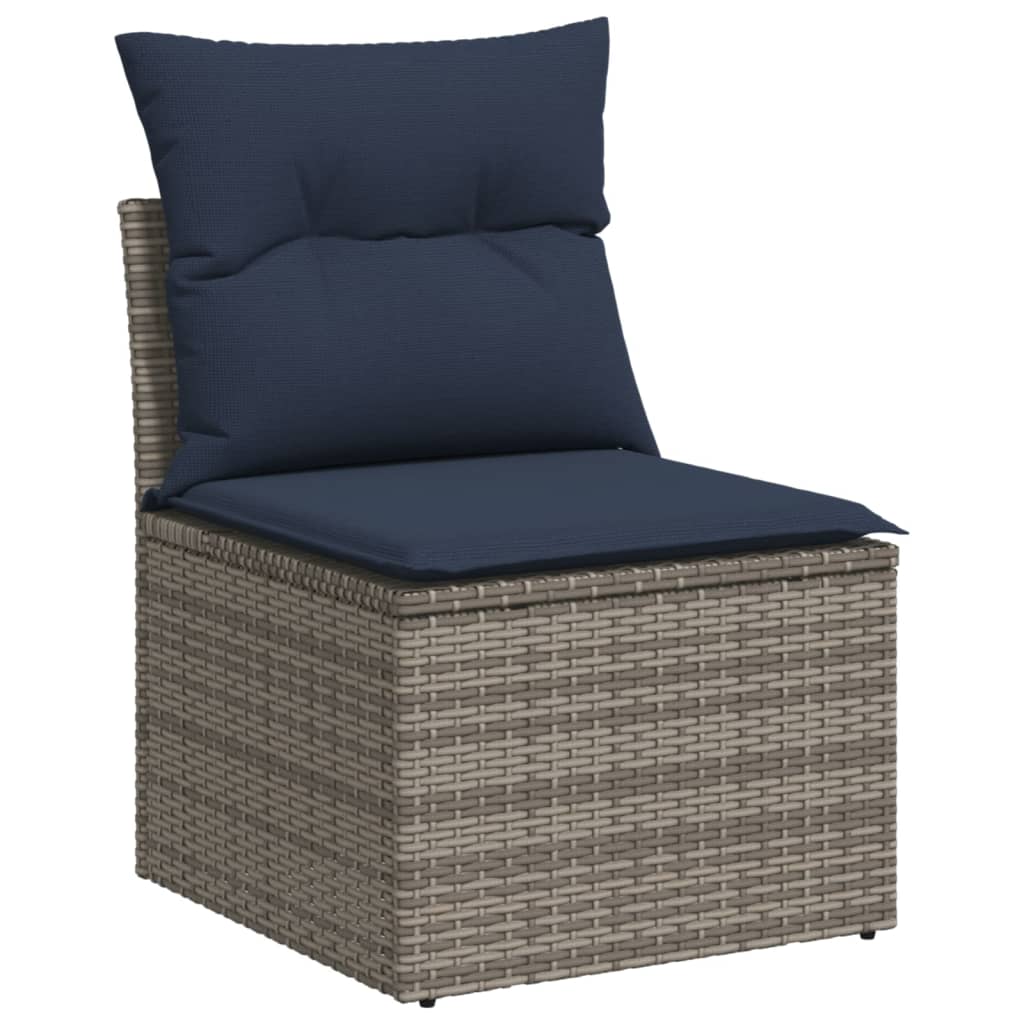 Conjunto de sofá de jardim com 10 peças e almofadas em rattan sintético cinza