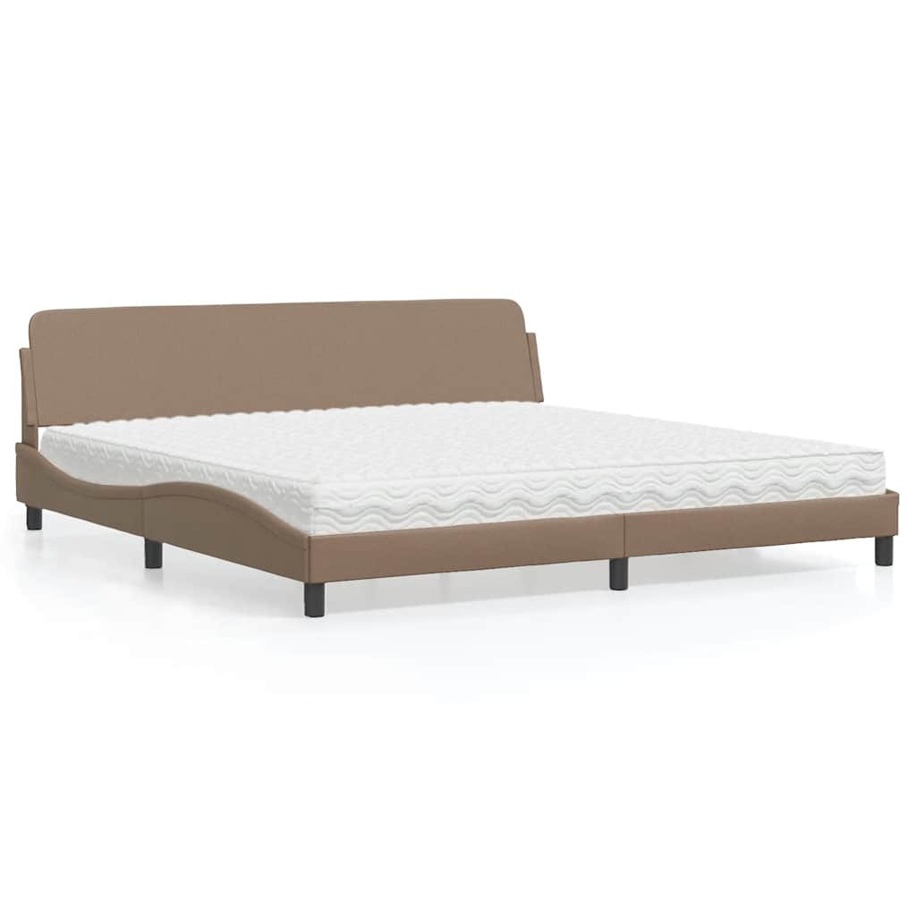 Cama com colchão dover 200x200 cm couro artificial cappuccino