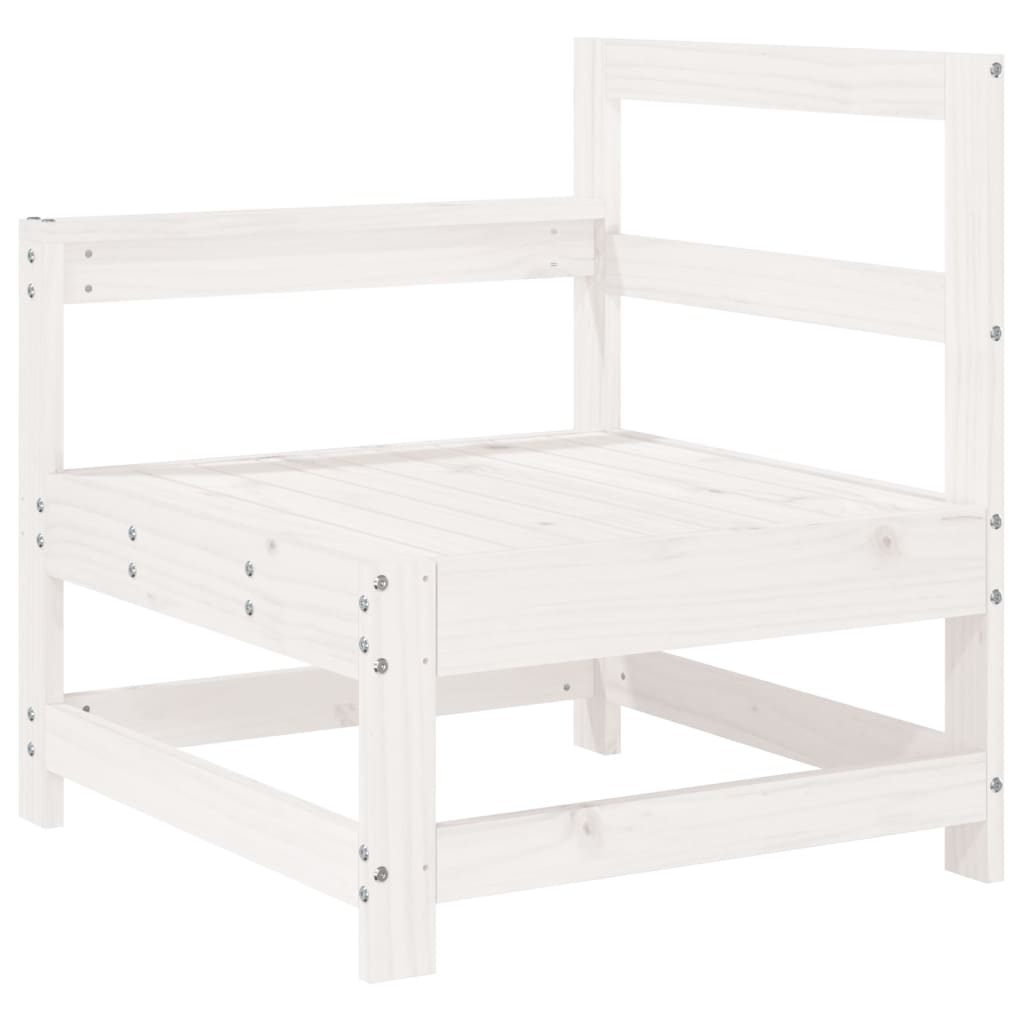 4 Pcs conjunto lounge de jardim madeira de pinho maciça branco