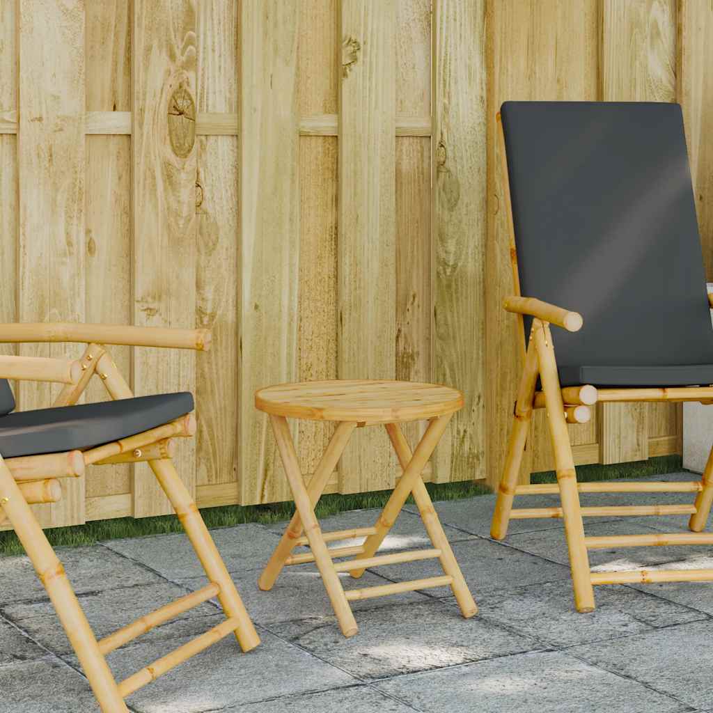 Mesa de jardim dobrável ø45x45 cm bambu