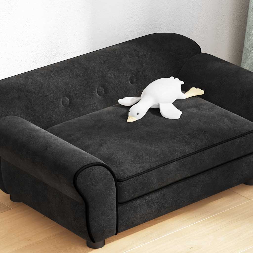 Sofá para cães 72x45x30 cm pelúcia preto