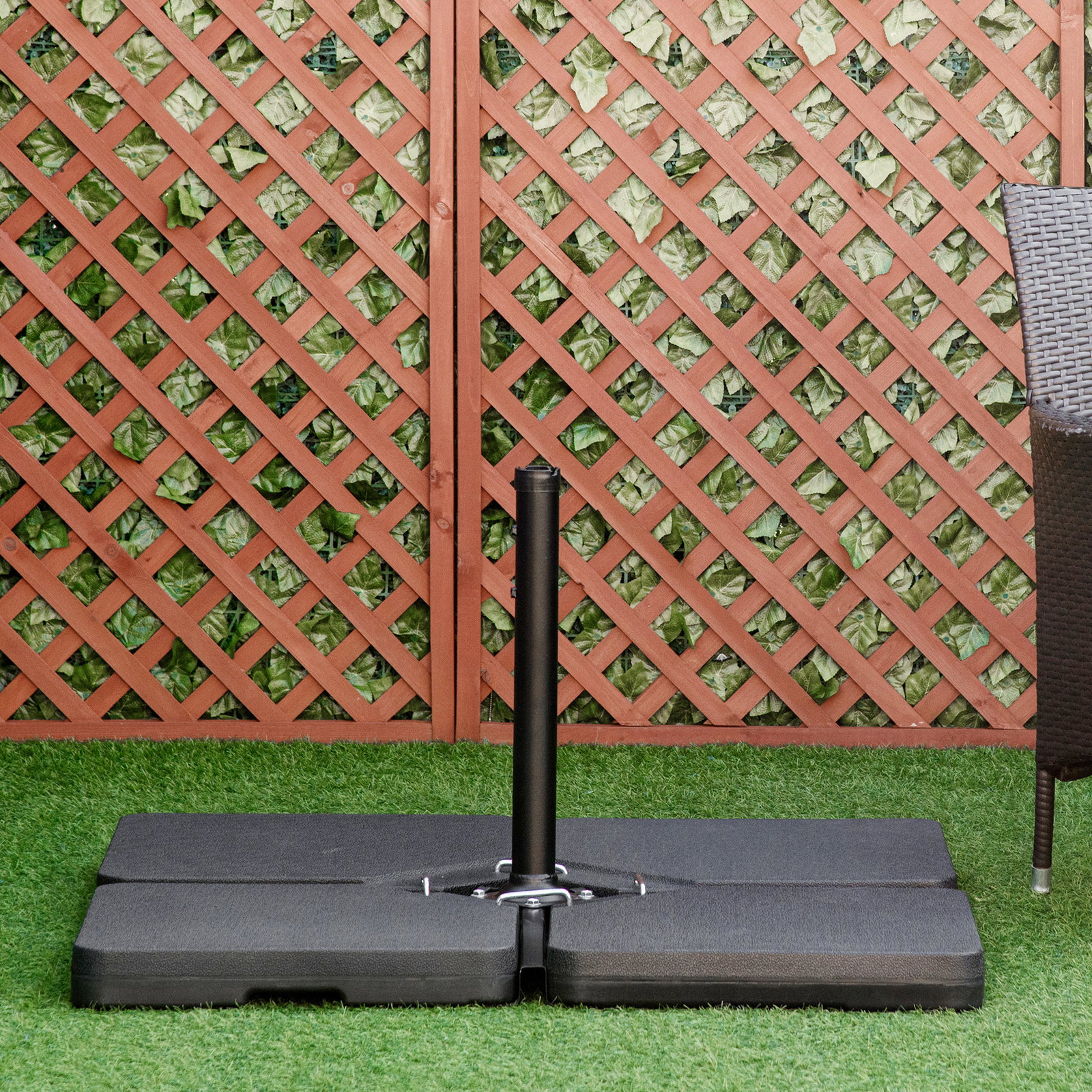 Conjunto de pesos para base de chapéu de sol de 4 peças quadrado preenchível 60 kg de água 70 kg de areia ou 80 kg mixto preto