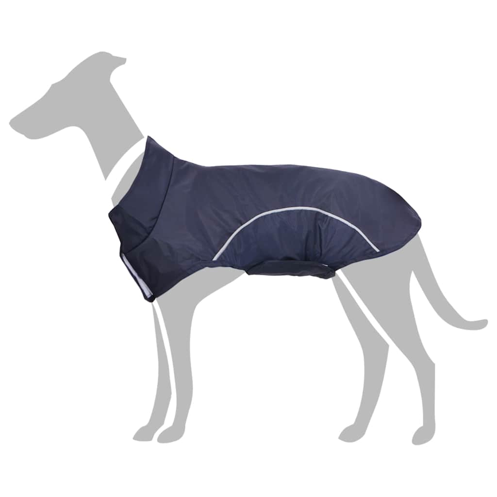 Capa de chuva para cães com tiras reflectoras azul-marinho m