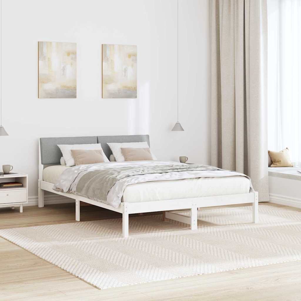 Estrutura da cama branco e cinza claro 150 x 200 cm