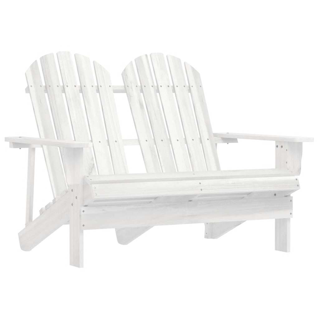 Cadeira de jardim adirondack 2 lugares abeto maciço branco