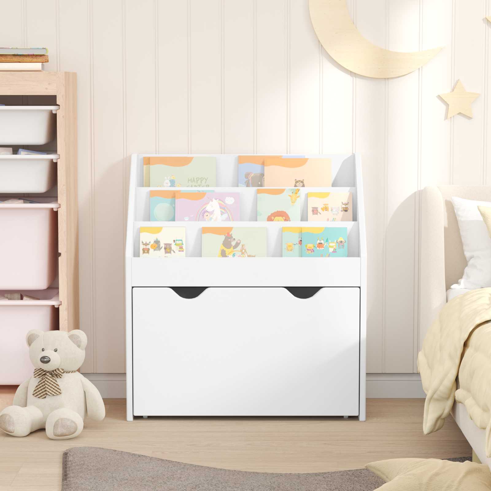 Estante infantil branco 60 x 29,5 x 69 cm derivados de madeira