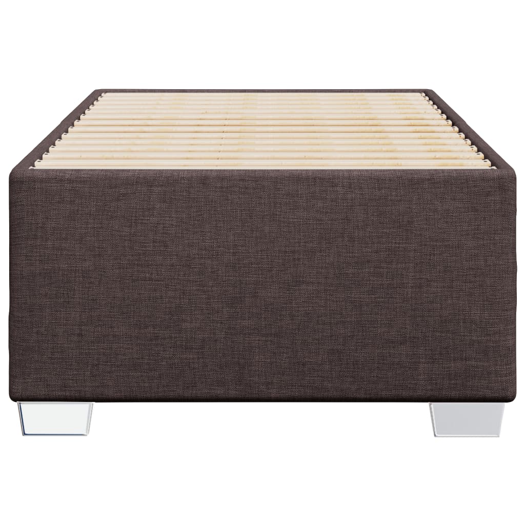 Estrutura de cama sem colchão 80x200 cm tecido castanho-escuro