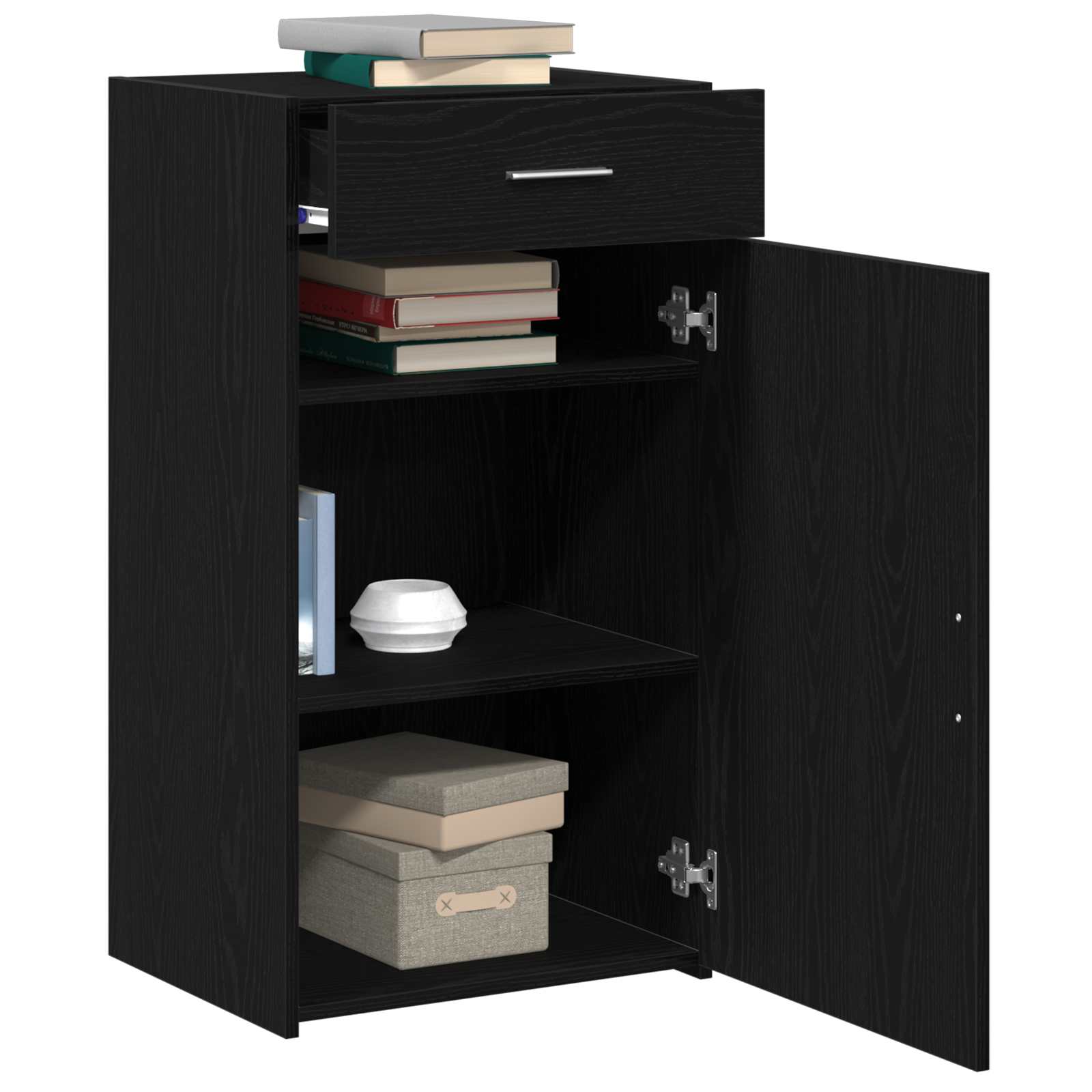 Buffet com gaveta carvalho preto 50 x 42,5 x 93 cm