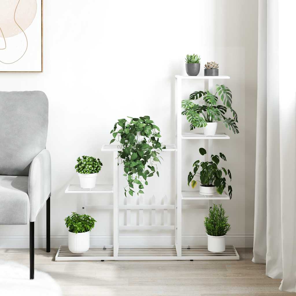 Suporte de vasos 94,5x25x88 cm metal branco