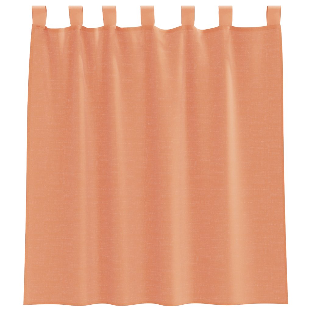 Cortinas de voile com laços 2 pcs terracota 140x140 cm