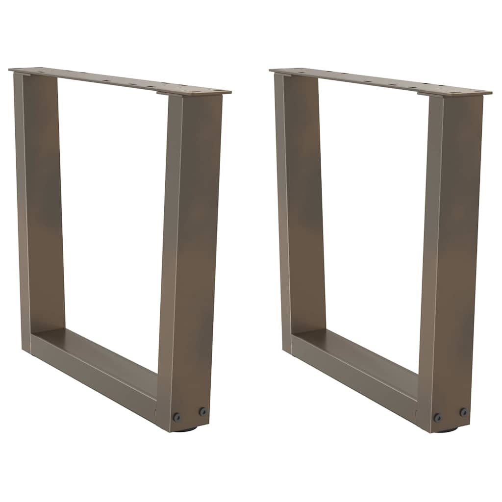 Pés para mesa de centro em formato de v, 2 peças, aço natural, 60x(42-43,3) cm, aço