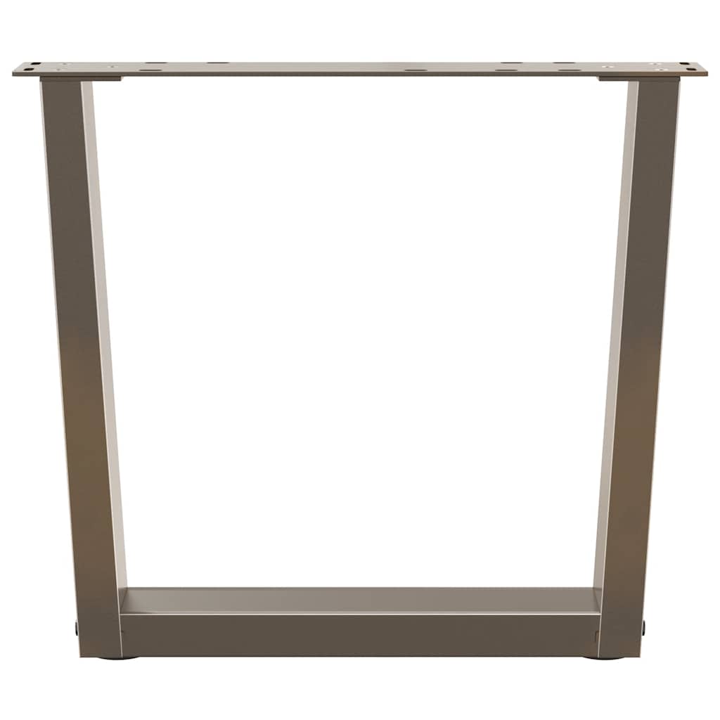 Pés para mesa de centro em formato de v, 2 peças, aço natural, 60x(42-43,3) cm, aço