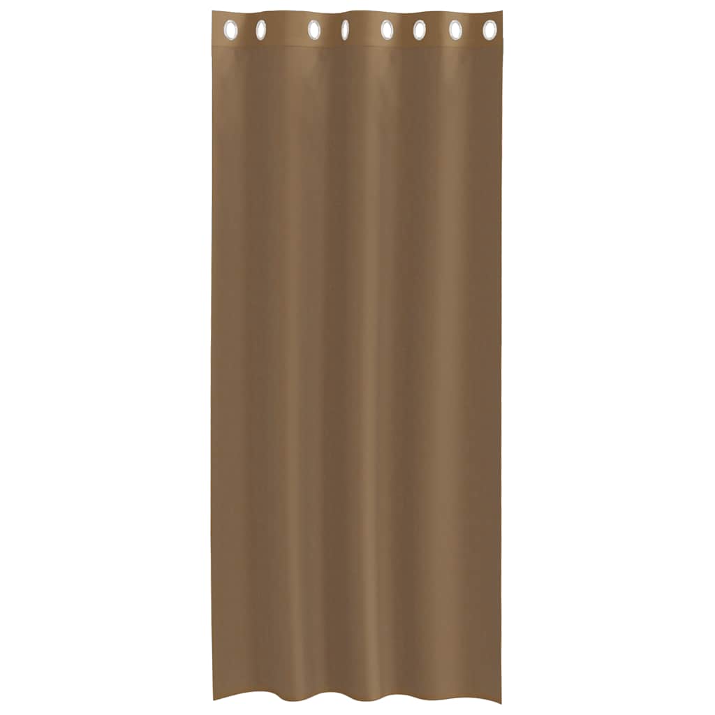 Cortinas de voile com ilhós 2 pcs castanho-claro